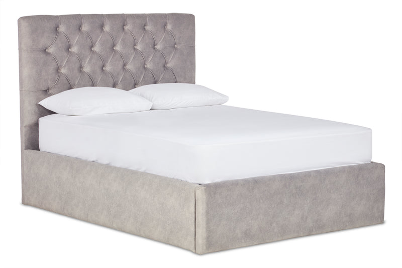 Bassey Upholstered Ottoman Bed With Chesterfield-Style Headboard