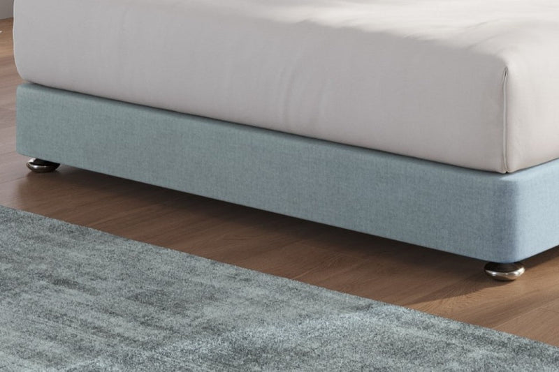 Catherine Upholstered Low Divan Base With Chrome Glides - Total Height 19Cm