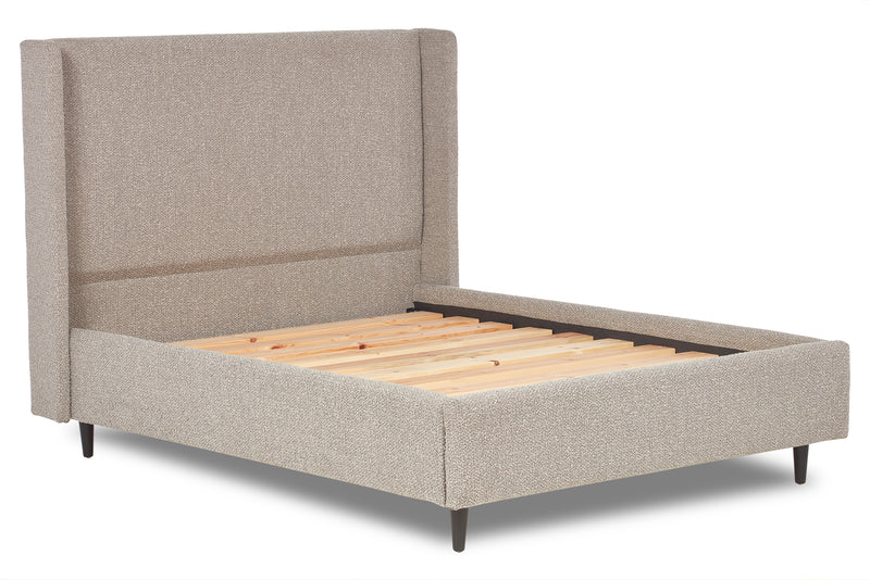 Nina Upholstered Bed With Winged Headboard And Legs