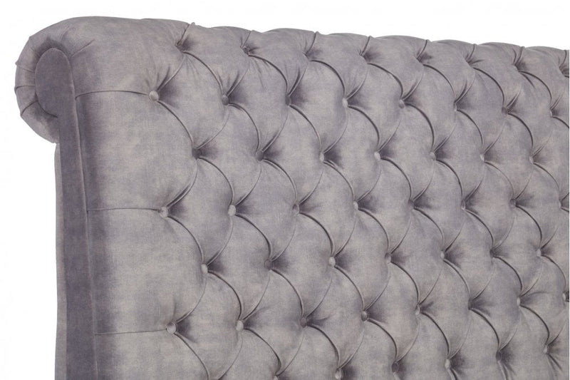 Guinevere Upholstered Ottoman Bed With Sleigh Headboard And Footboard