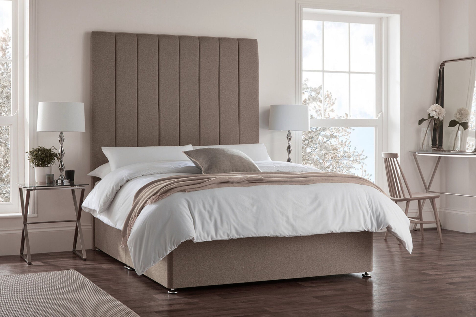 Idris Contemporary Tall Floor-Standing Headboard With Upholstered Finish-1