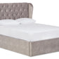 Baker Upholstered Ottoman Bed With Winged Headboard