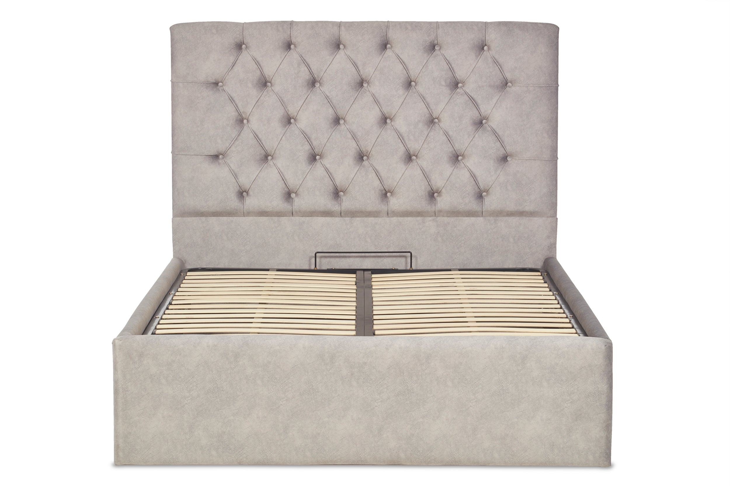 Bassey Upholstered Ottoman Bed With Chesterfield-Style Headboard-zoom-3