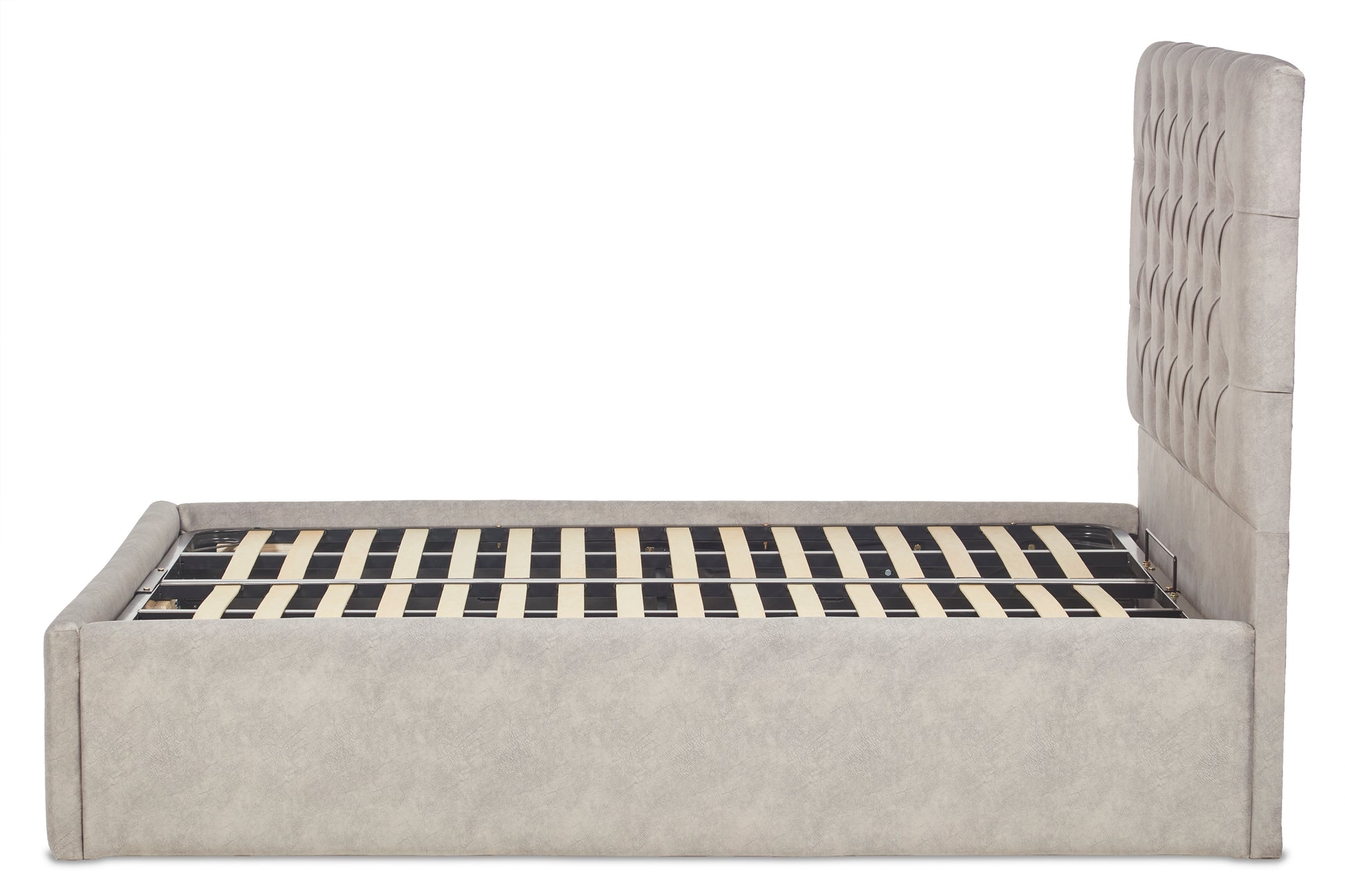 Bassey Upholstered Ottoman Bed With Chesterfield-Style Headboard-4