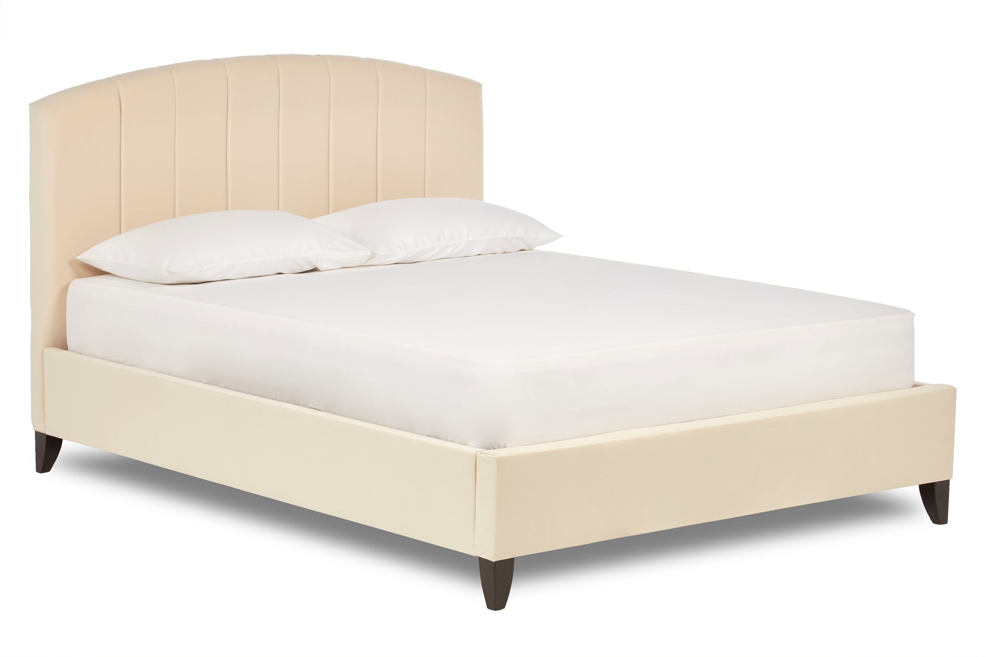 Peggy Modern Fabric Bed Curved Headboard-3