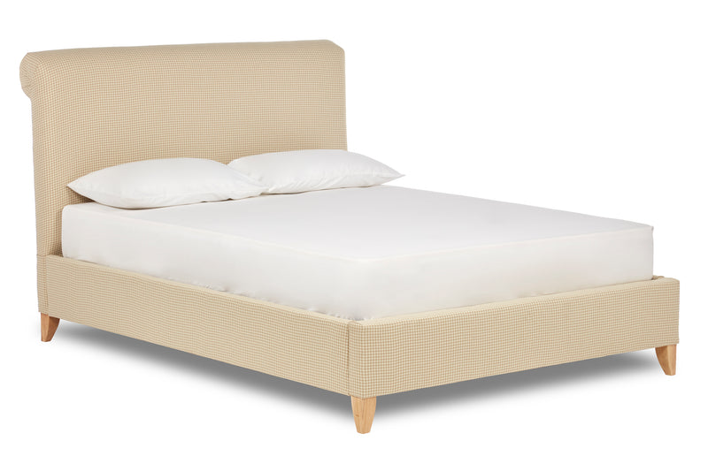 Churchill Modern Scroll Back Fabric Bed