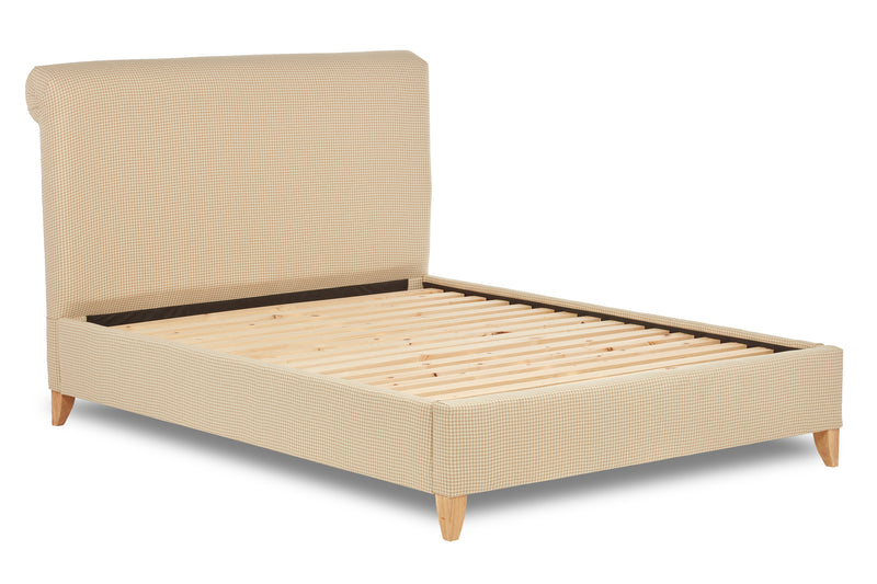 Churchill Modern Scroll Back Fabric Bed