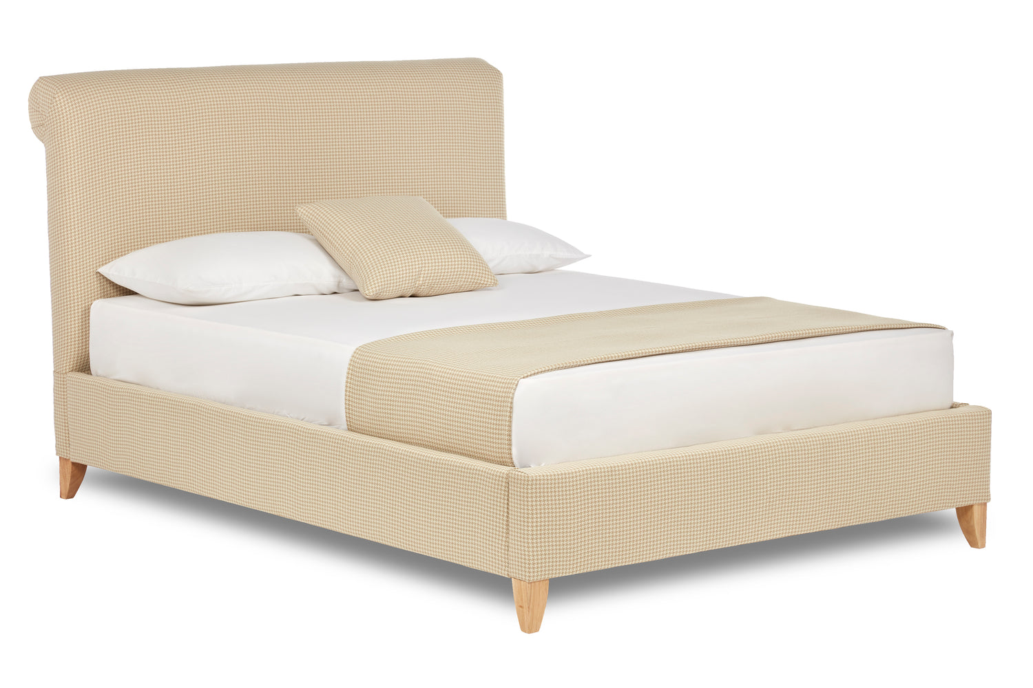 Churchill Modern Scroll Back Fabric Bed