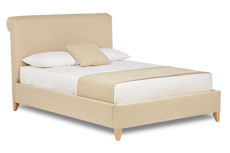 Churchill Modern Scroll Back Fabric Bed