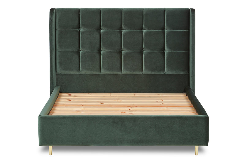 Watson Upholstered Bed With Panelled Winged Headboard