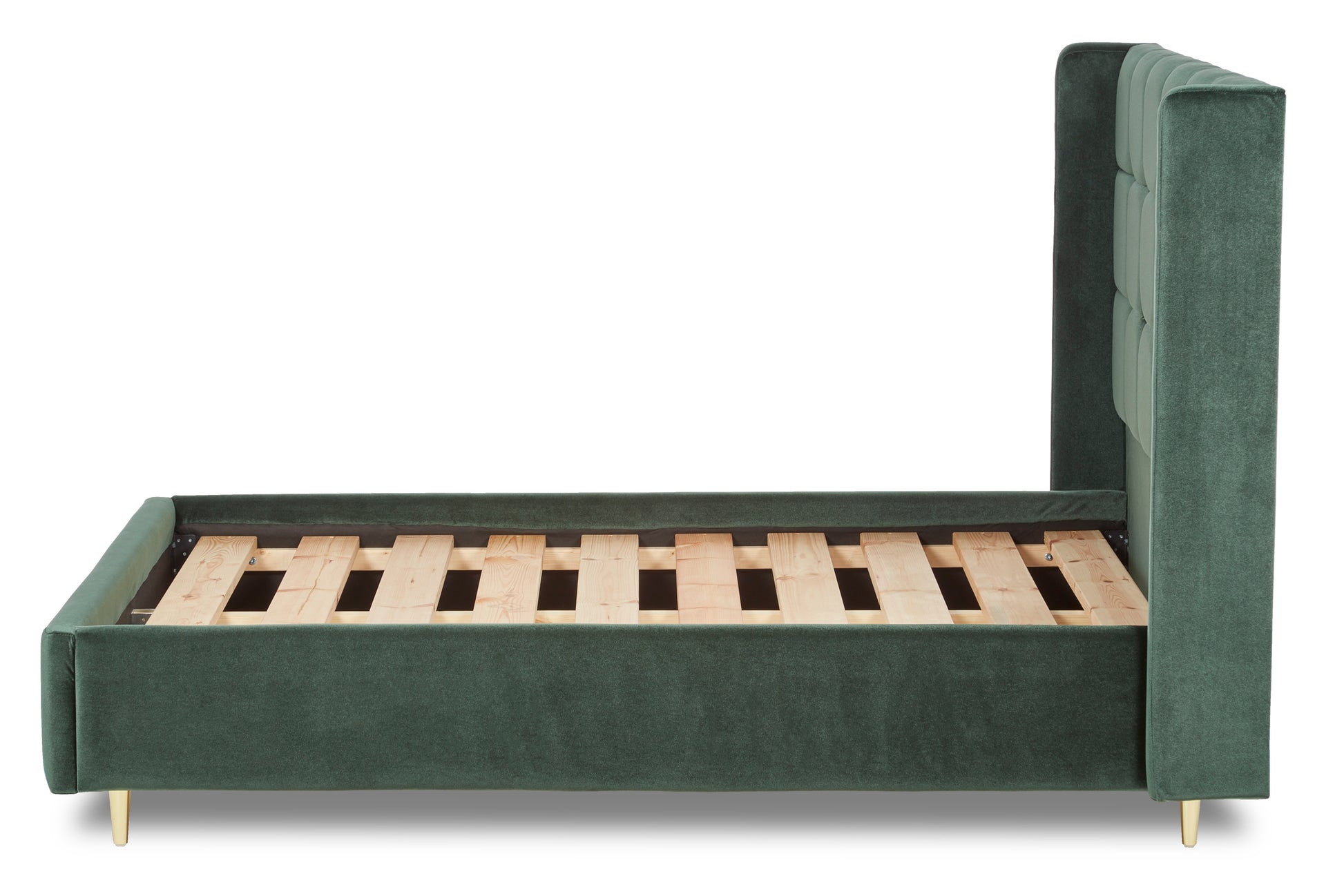 Watson Upholstered Bed With Panelled Winged Headboard-4