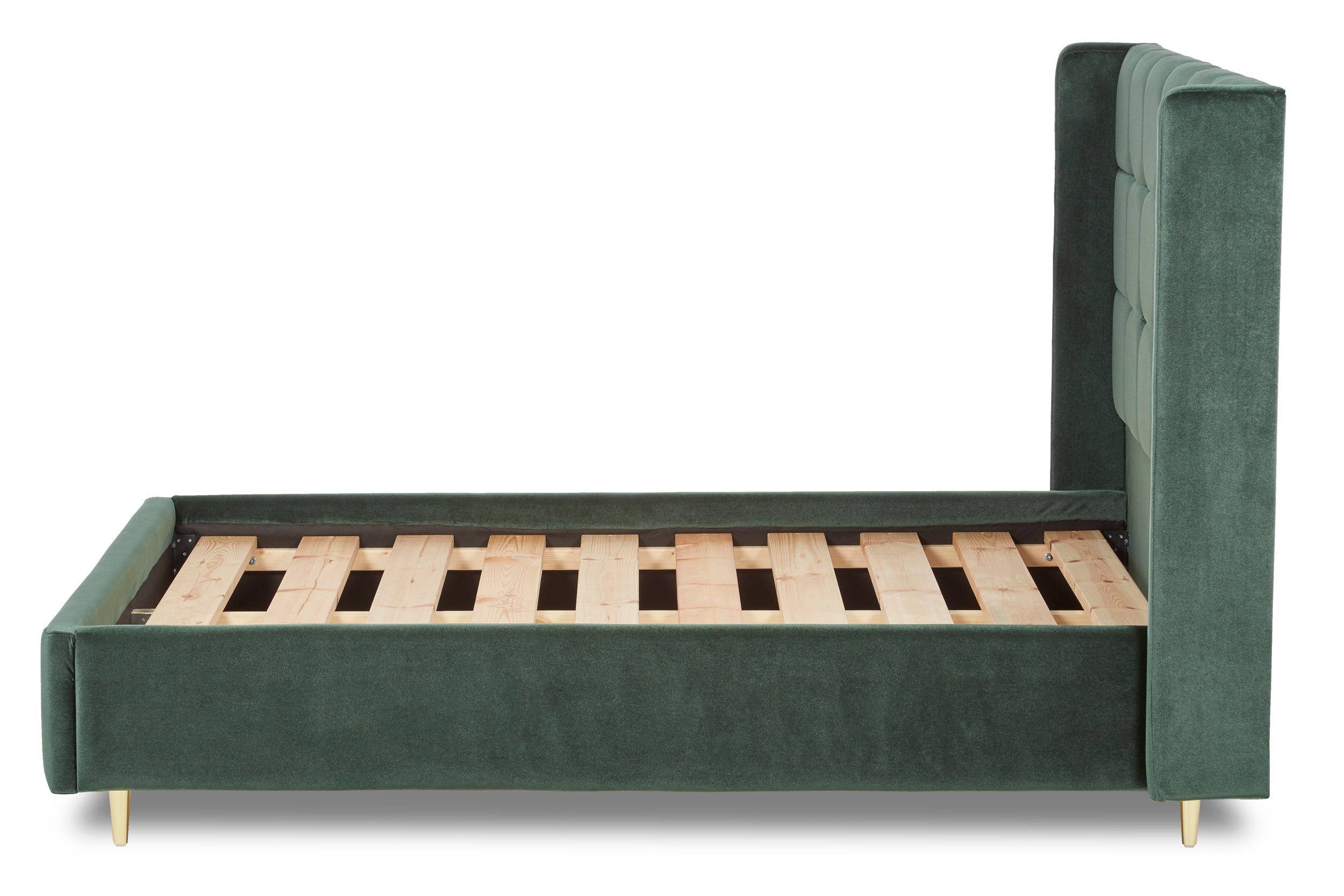 Watson Upholstered Bed With Panelled Winged Headboard-zoom-4