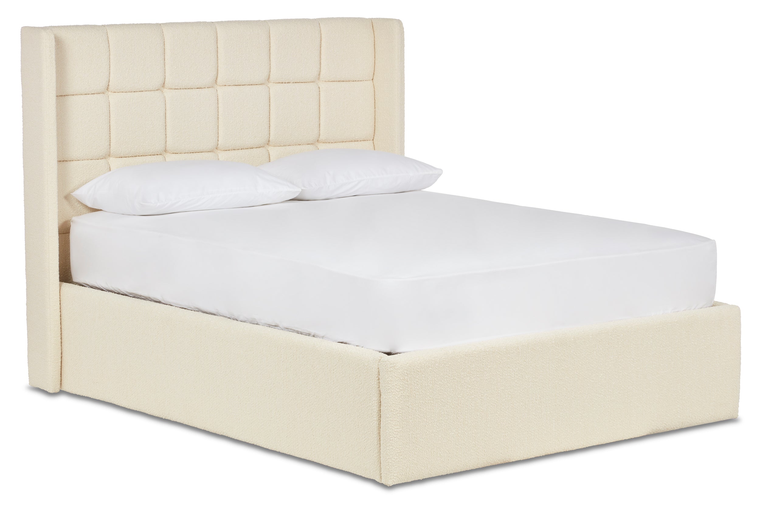 Watson Upholstered Ottoman Bed With Winged Fluted Headboard-zoom-2