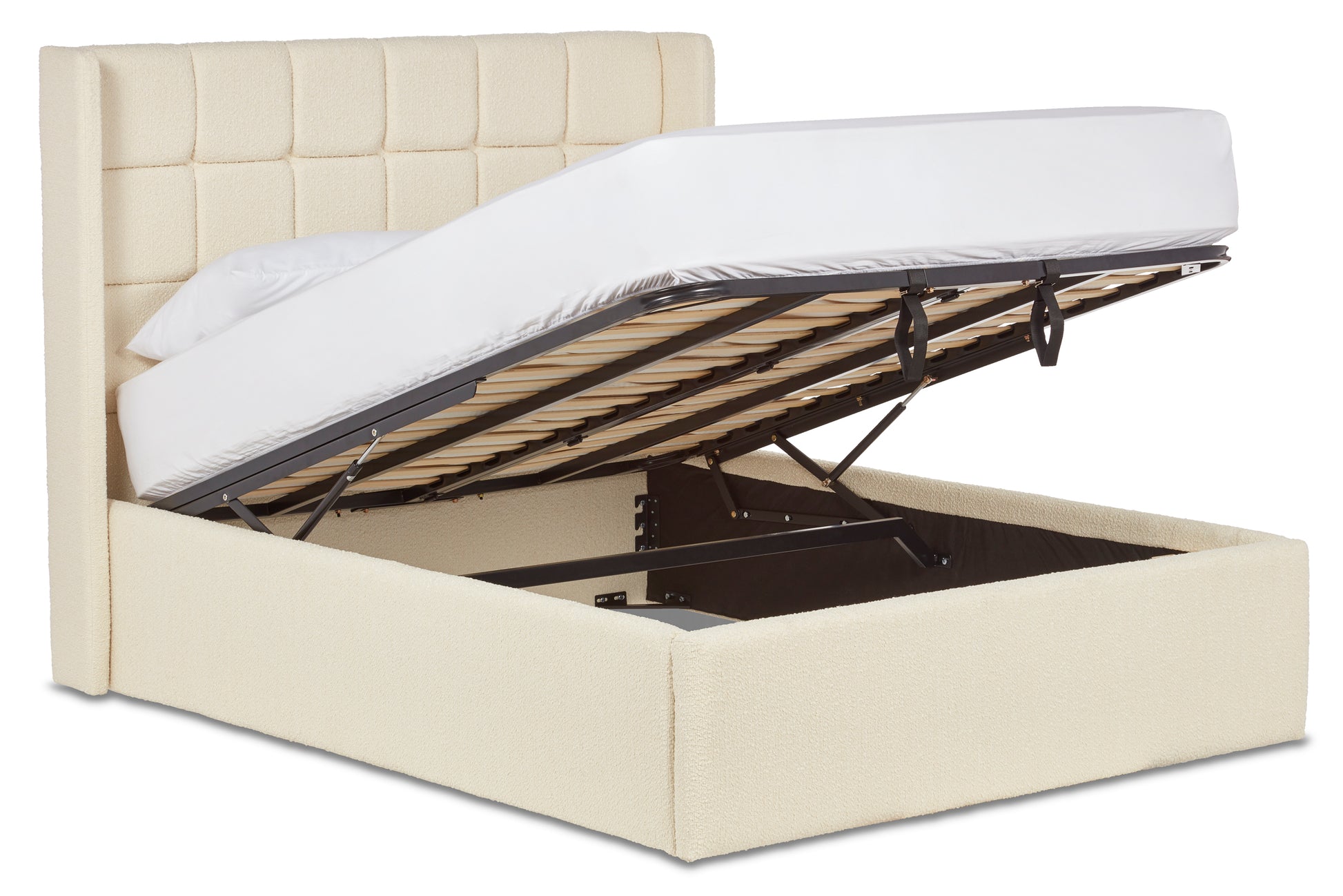 Watson Upholstered Ottoman Bed With Winged Fluted Headboard-5