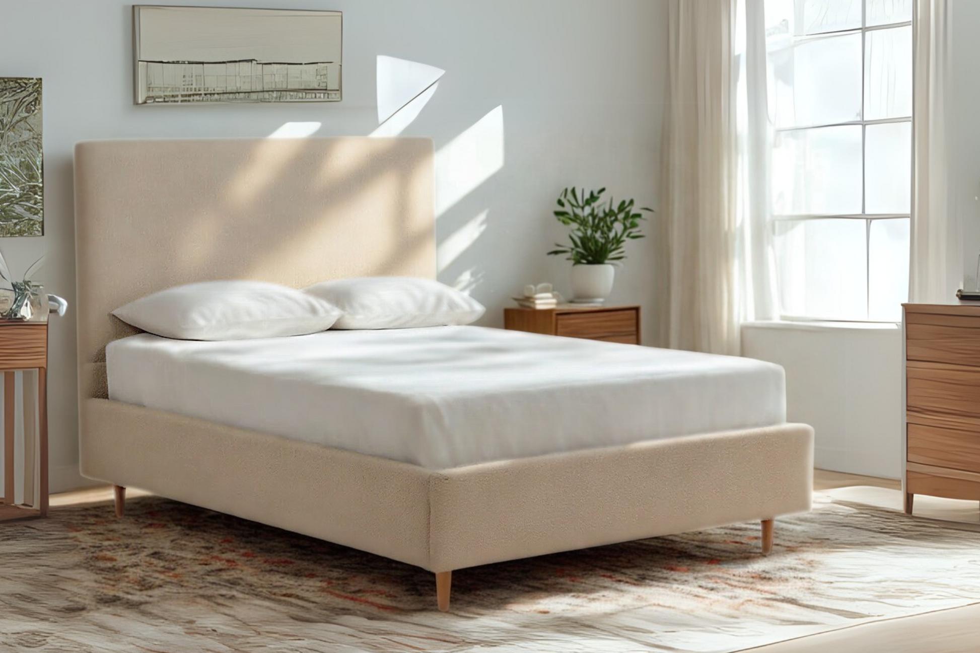 Berry Modern Upholstered Bed With Minimalist Design-1