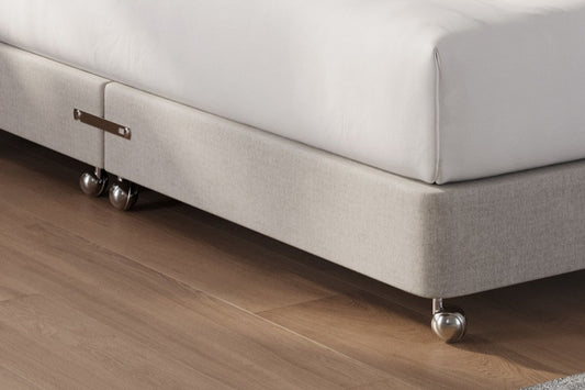 Catherine Upholstered Low Divan Base With Shepard Castors, Total Height 21Cm