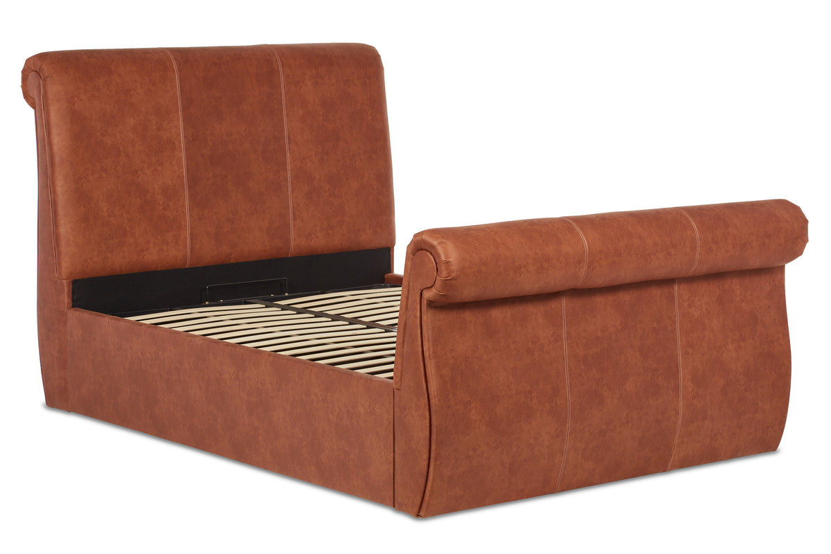Chaucer Upholstered ottoman bed with headboard and footboard