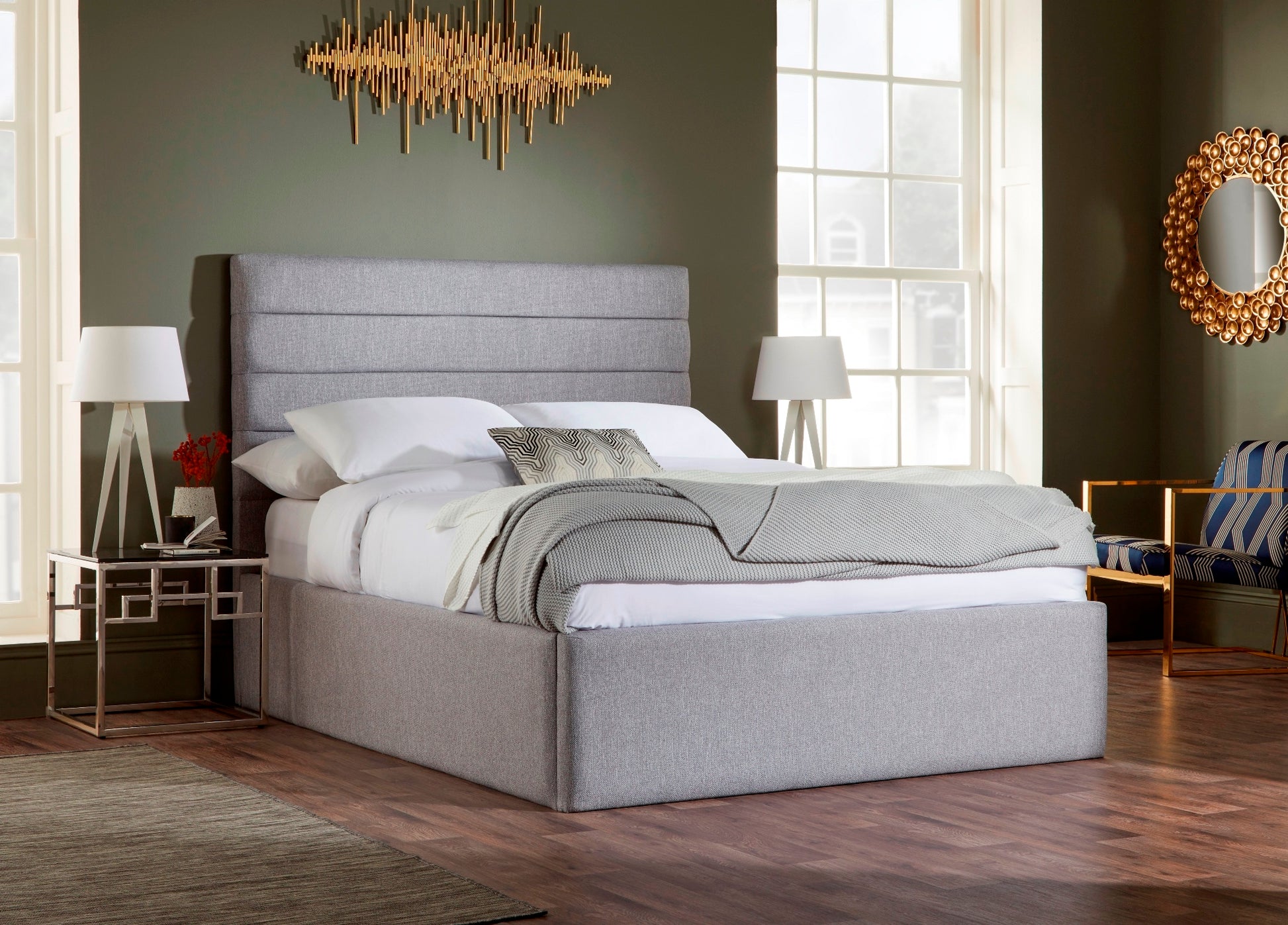 Nightingale Upholstered Ottoman Bed With Fluted Headboard-9