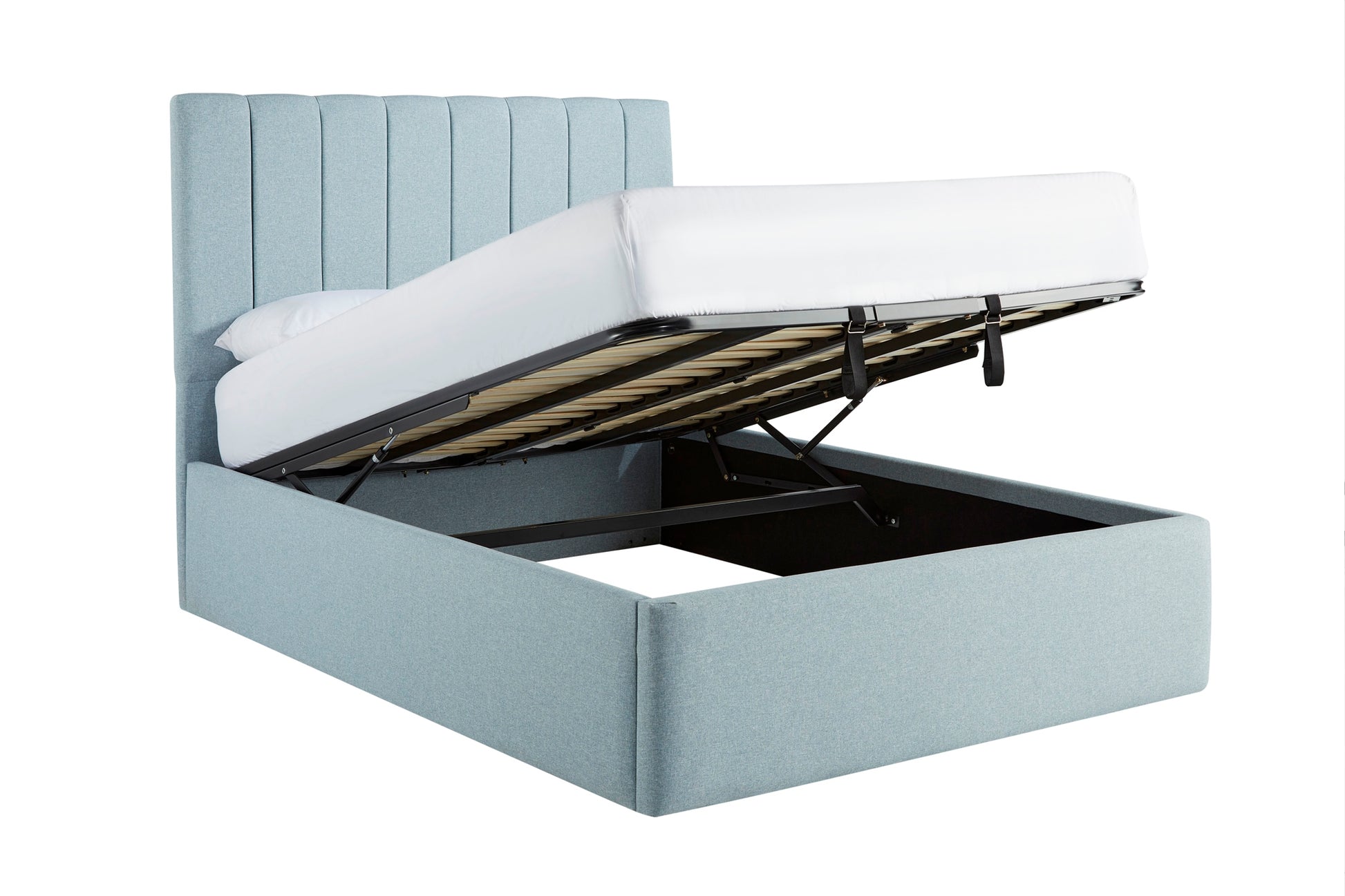 Shelley Upholstered Ottoman Bed With Fluted Headboard-2