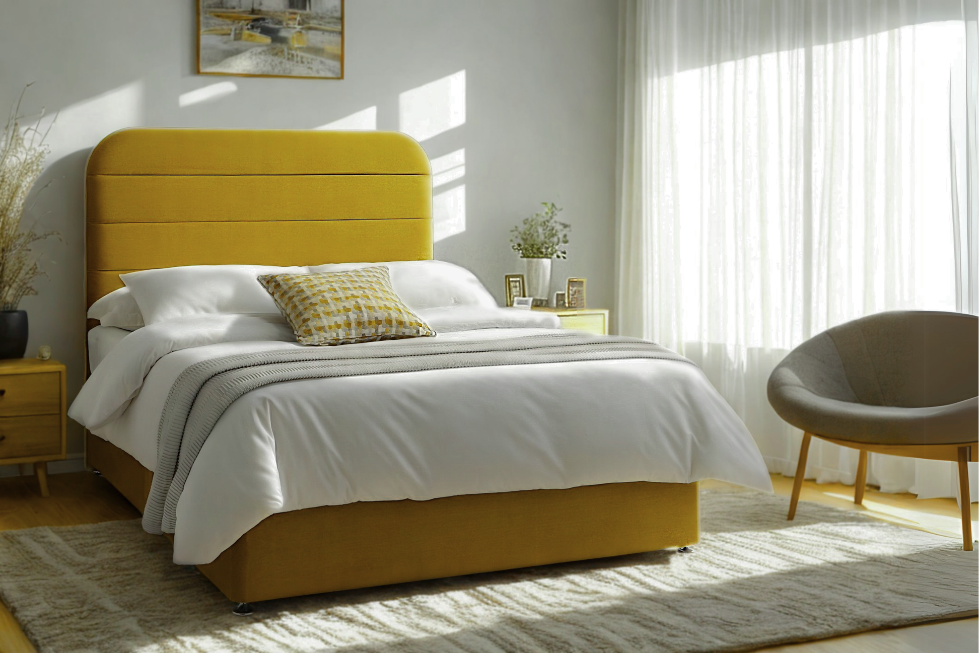 Elizabeth Upholstered Divan Base, Without Drawers-1