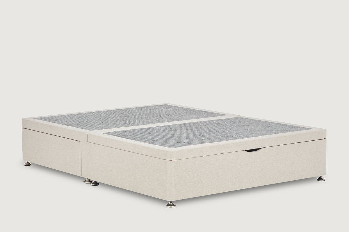 Eleanor Storage ottoman bed base – half-end lift with 2 large drawers