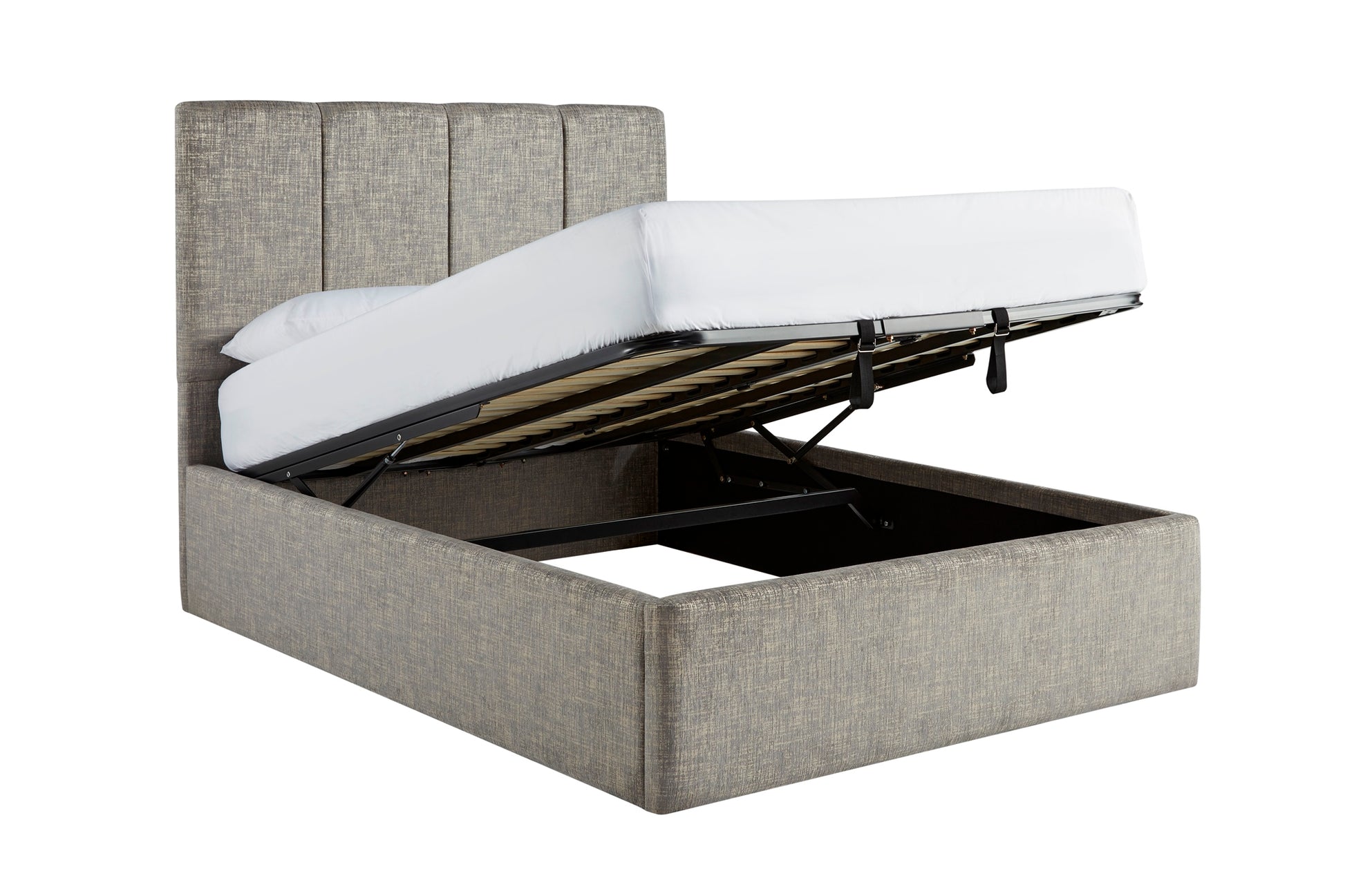 Chaplin Upholstered End-Lift Ottoman Bed With Fluted Headboard-2