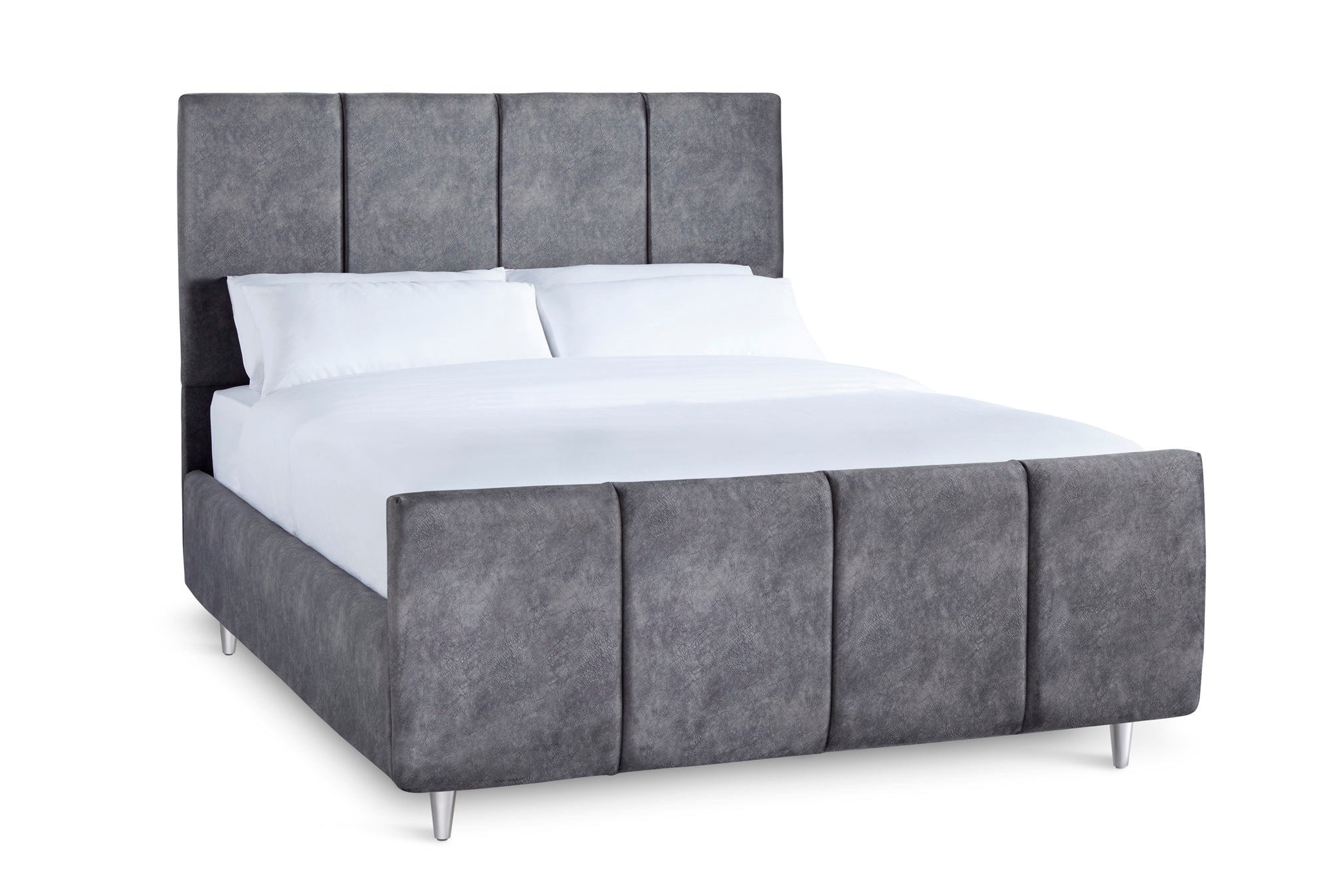 Chaplin Upholstered Bed With Fluted Headboard And High Footboard-zoom-2