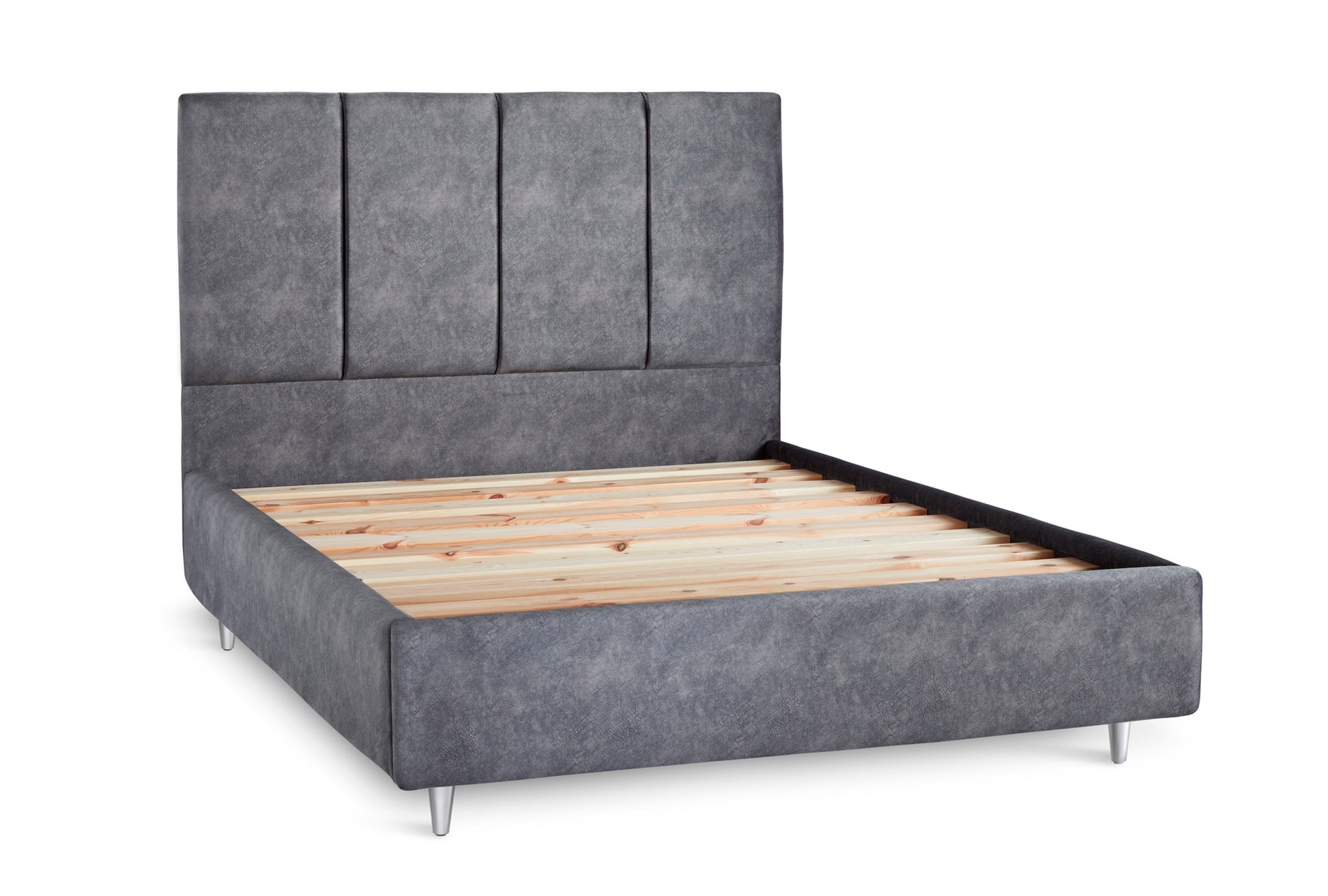 Chaplin Upholstered Bed With Fluted Headboard-3