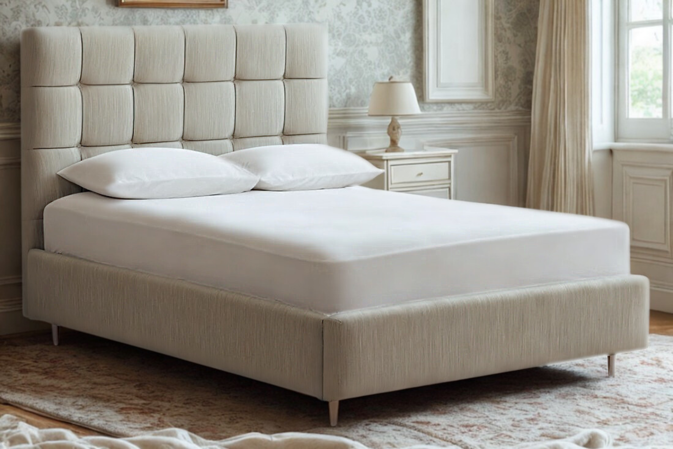 Hepworth Upholstered Bed With Fluted Headboard And Legs