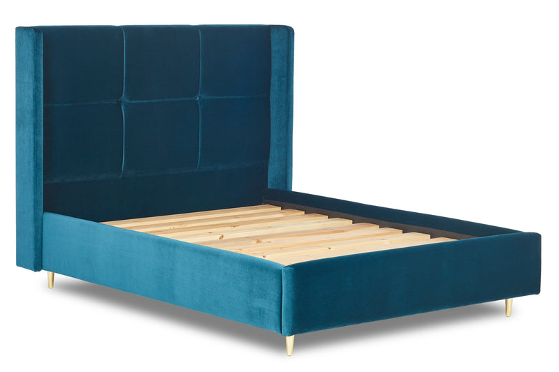 Hockney Upholstered Bed With Winged Headboard And Legs