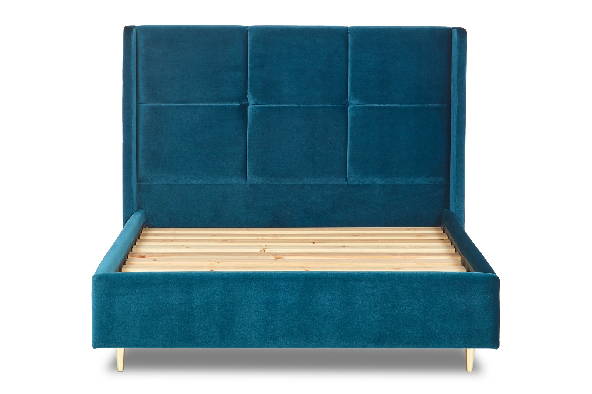 Hockney Upholstered Bed With Winged Headboard And Legs-3