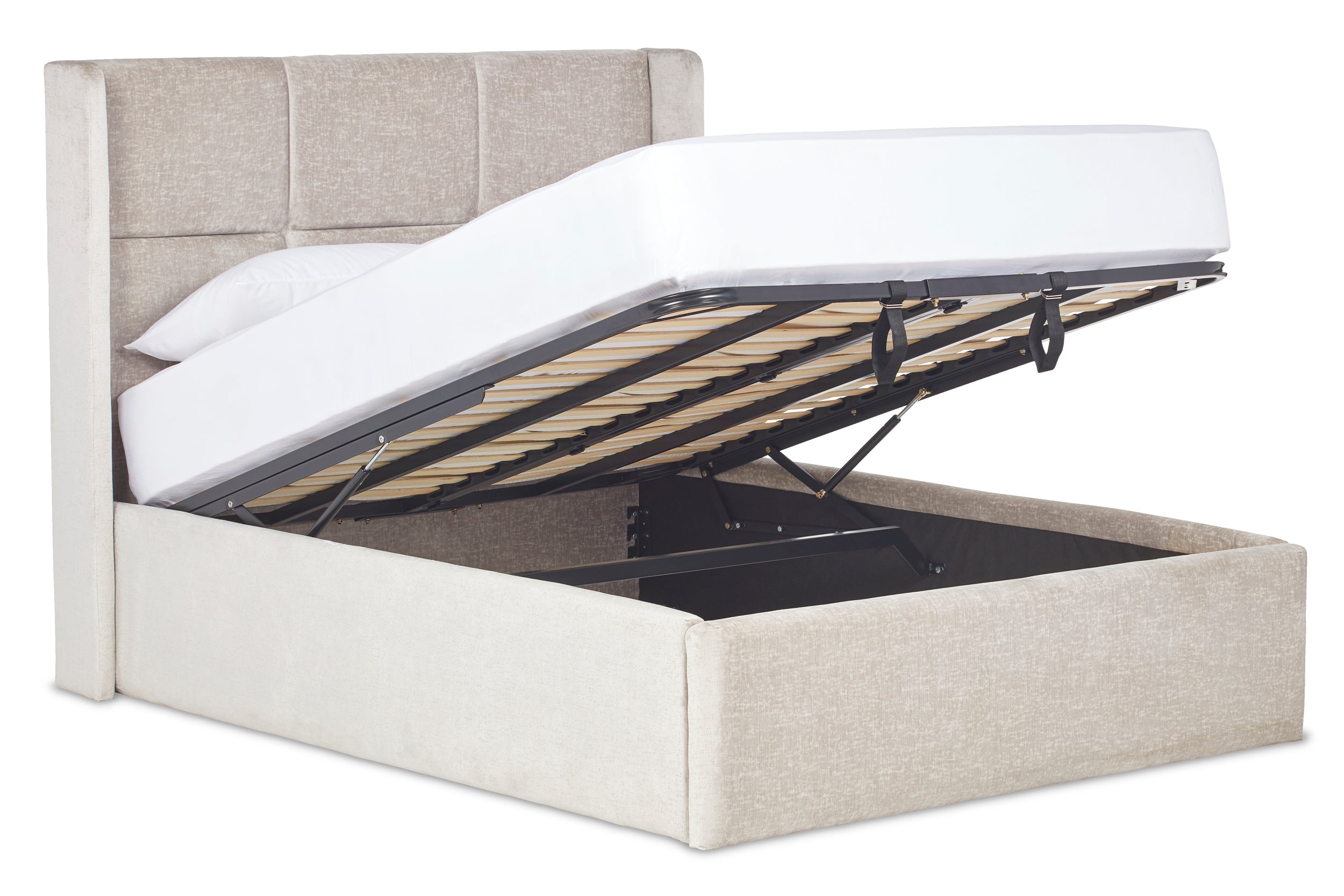 Hockney Upholstered Ottoman Bed With Winged Headboard-zoom-5