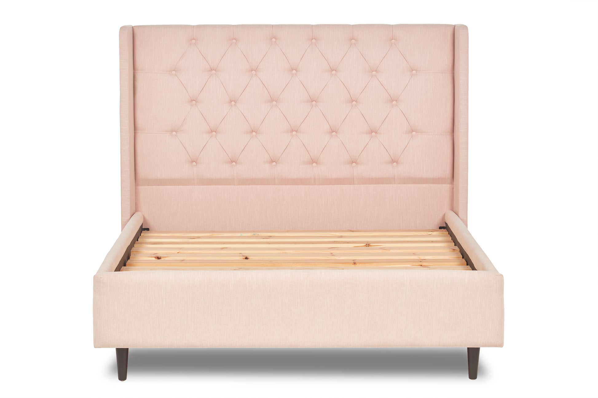 Jones Upholstered Bed With Chesterfield-Style Winged Headboard-3