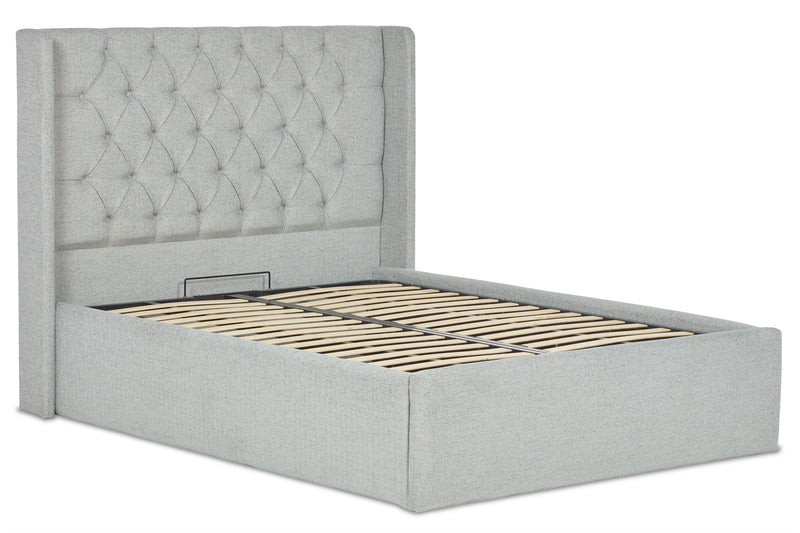 Jones Upholstered Ottoman Bed With Winged Headboard