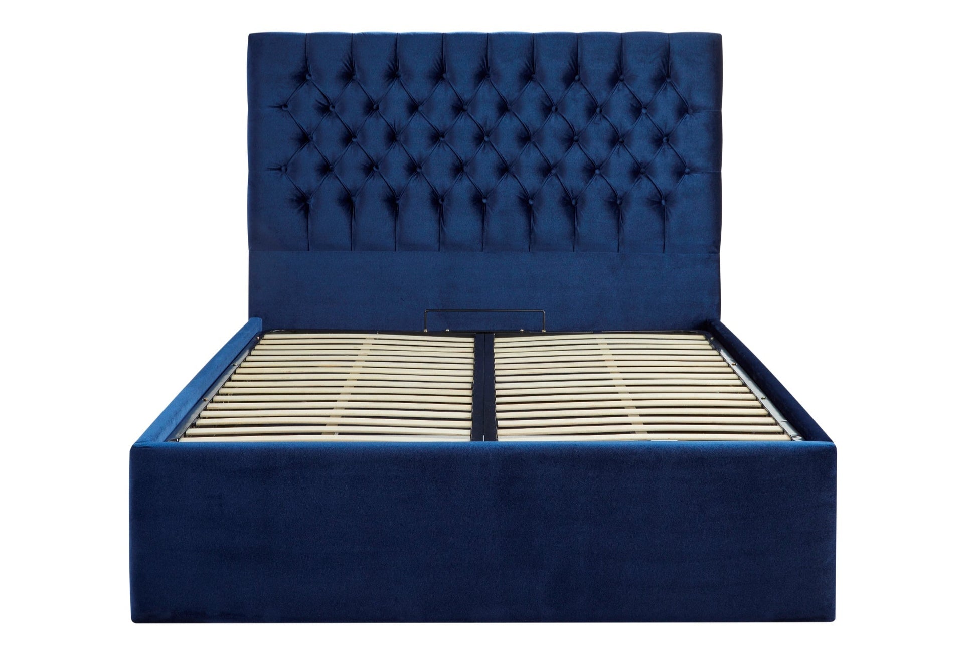 Lennon Upholstered End-Lift Ottoman Bed With Chesterfield Headboard-2