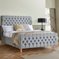 Lennon Upholstered Bed With Chesterfield Headboard And High Footboard