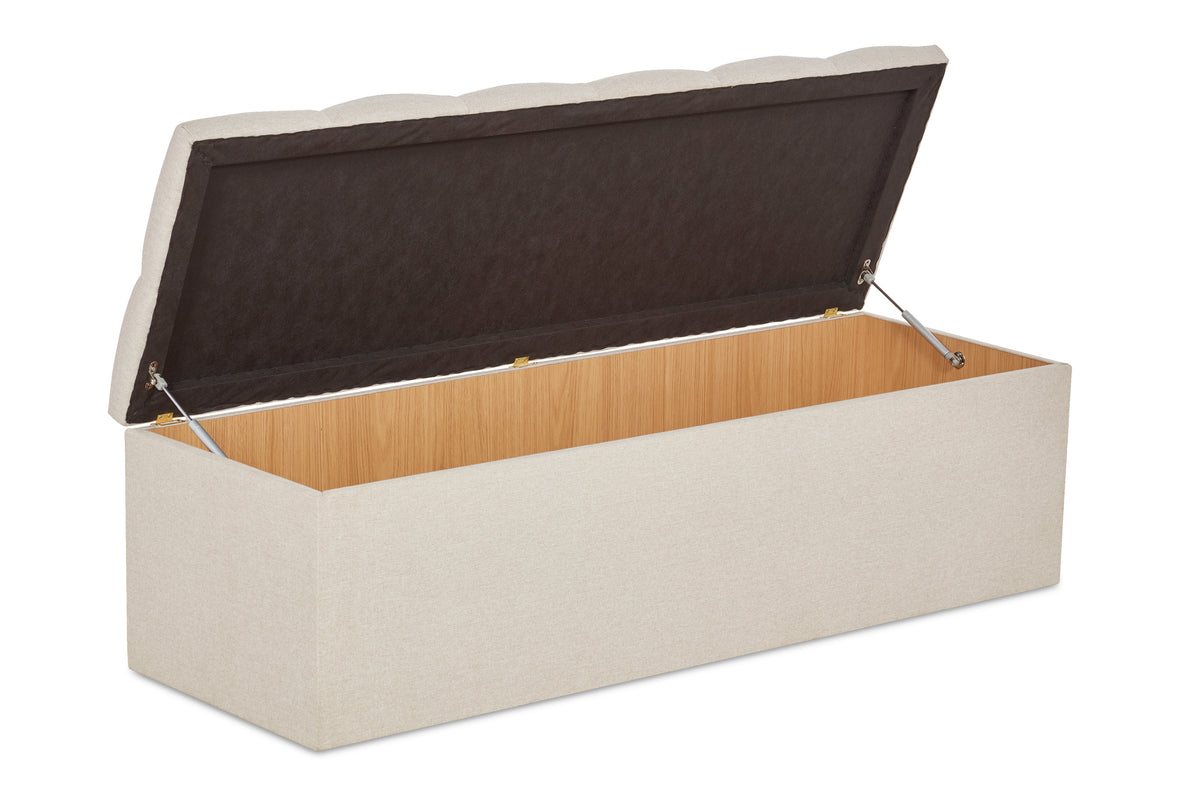 Laurie Upholstered ottoman blanket box with geometric fluting