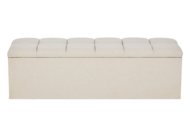 Laurie Upholstered Ottoman Blanket Box With Geometric Fluting