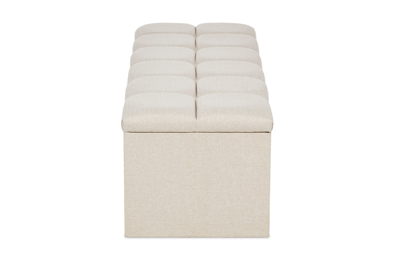 Laurie Upholstered Ottoman Blanket Box With Geometric Fluting