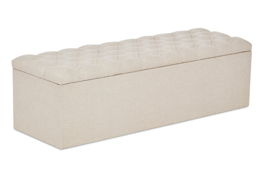 Lennon Upholstered ottoman blanket box with Chesterfield style