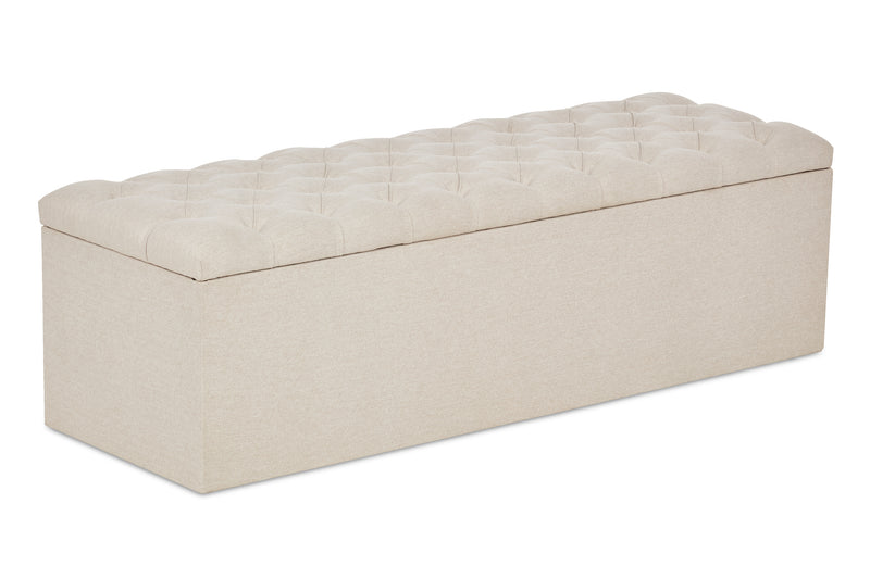 Lennon Upholstered Ottoman Blanket Box With Chesterfield Style