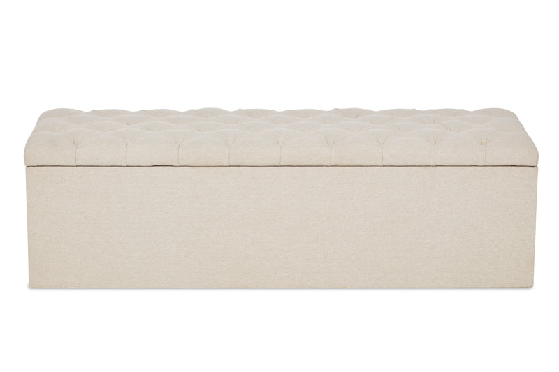 Lennon Upholstered Ottoman Blanket Box With Chesterfield Style