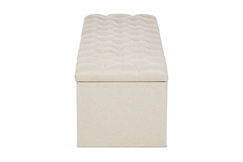 Lennon Upholstered Ottoman Blanket Box With Chesterfield Style