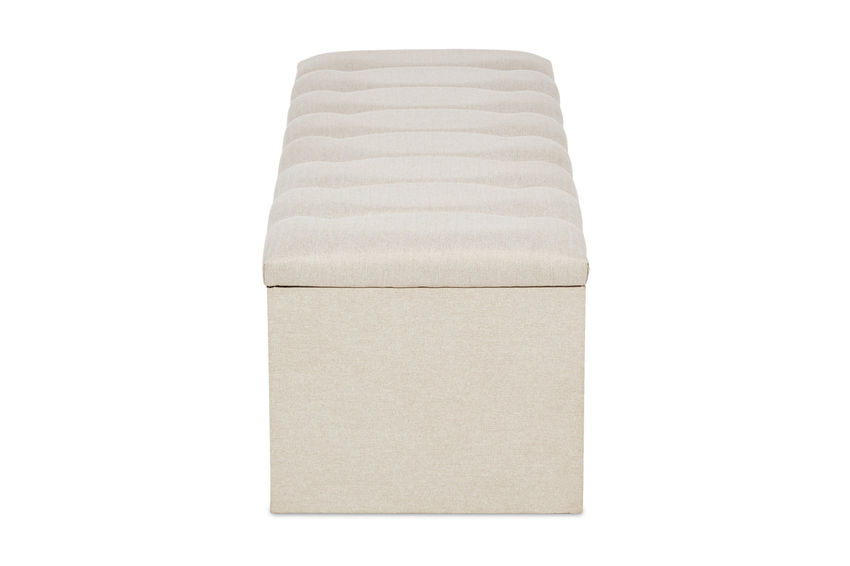 Lenny Upholstered ottoman blanket box with fluting