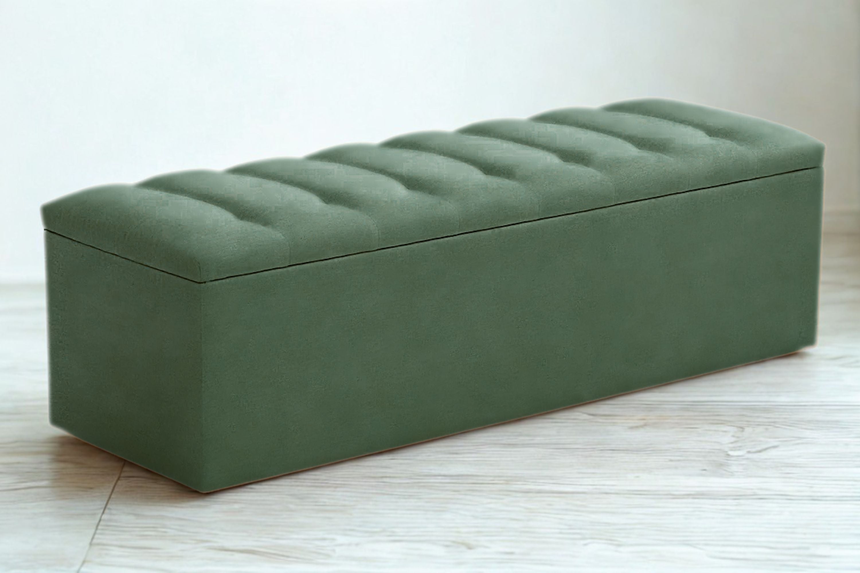 Lenny Upholstered Ottoman Blanket Box With Fluting