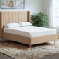 Lumley Modern Upholstered Bed With Winged Headboard And Legs