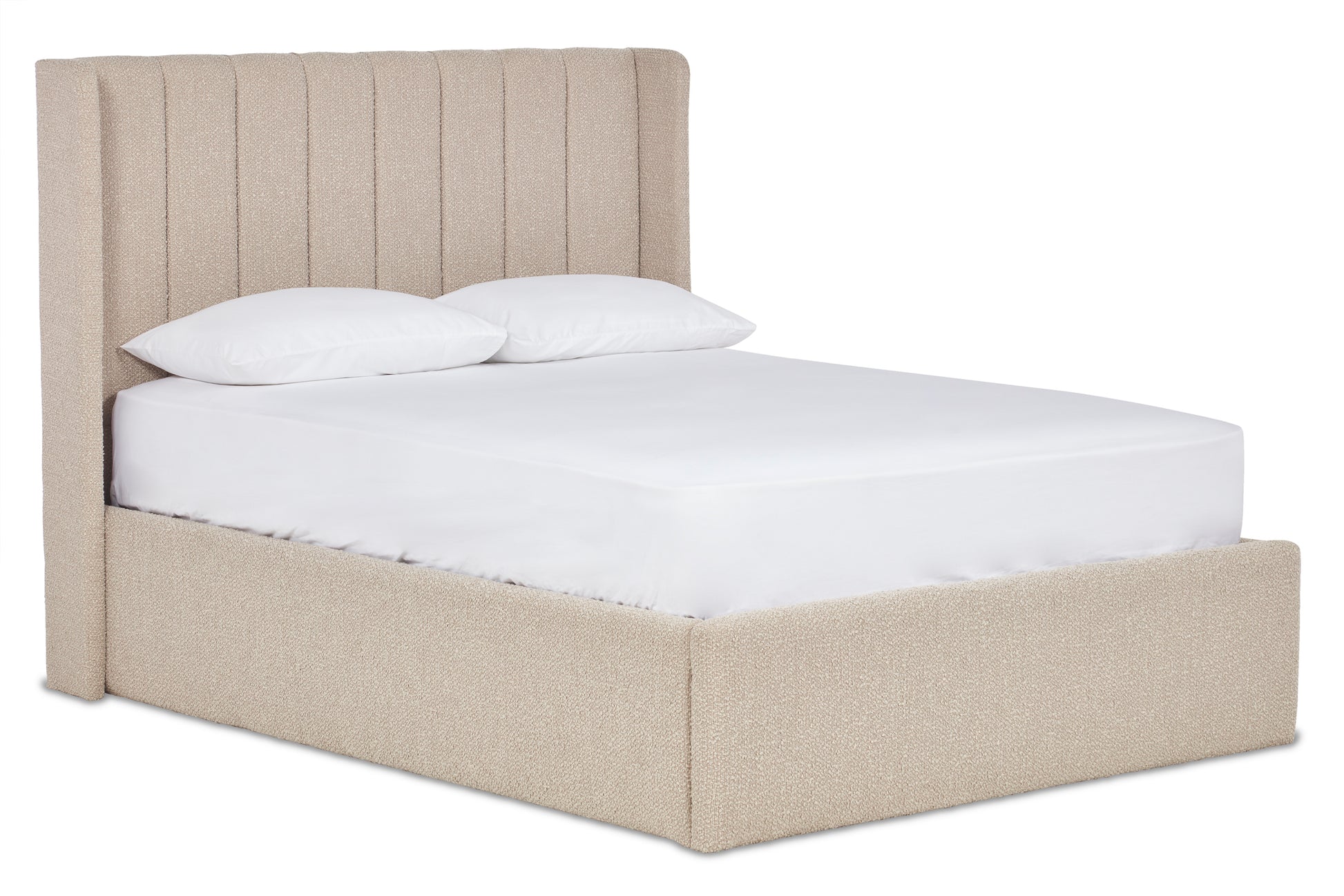 Lumley Modern Upholstered Ottoman Bed With Winged Headboard-2