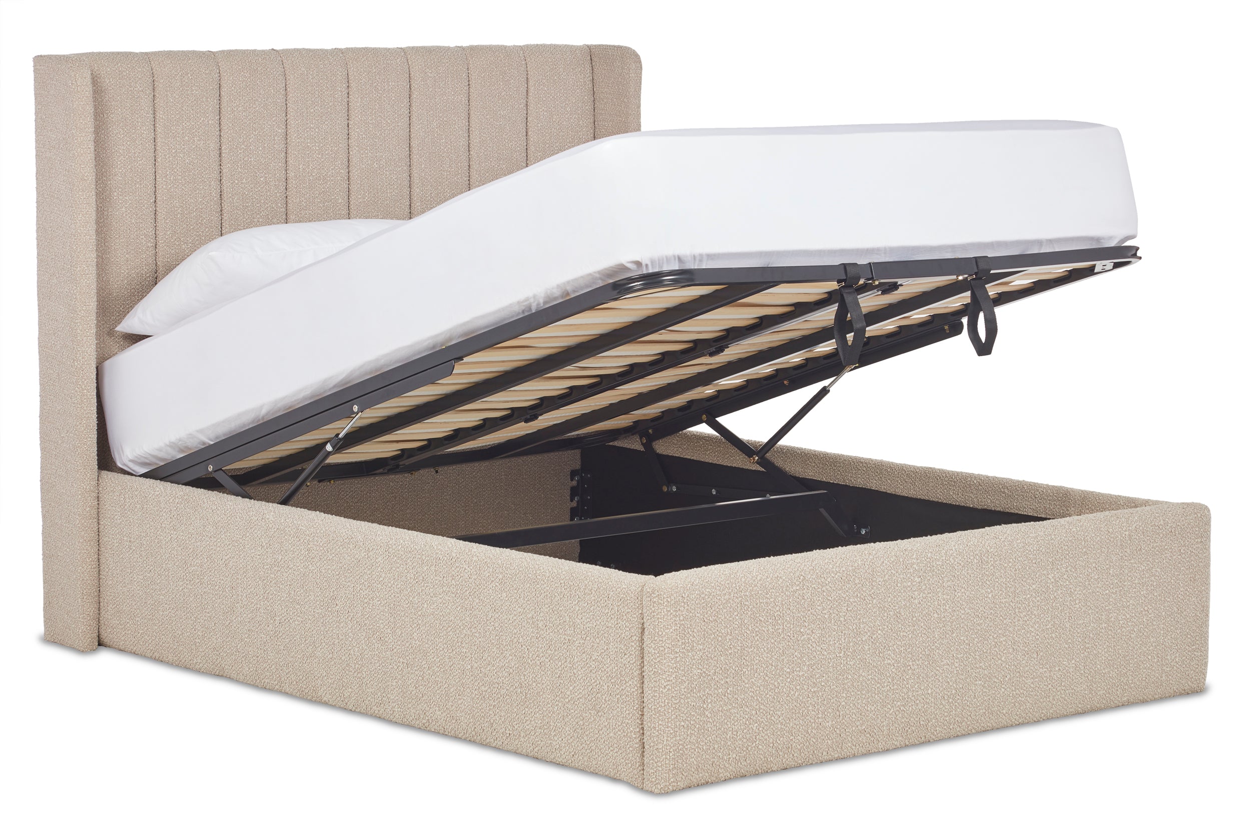 Lumley Modern Upholstered Ottoman Bed With Winged Headboard-zoom-6