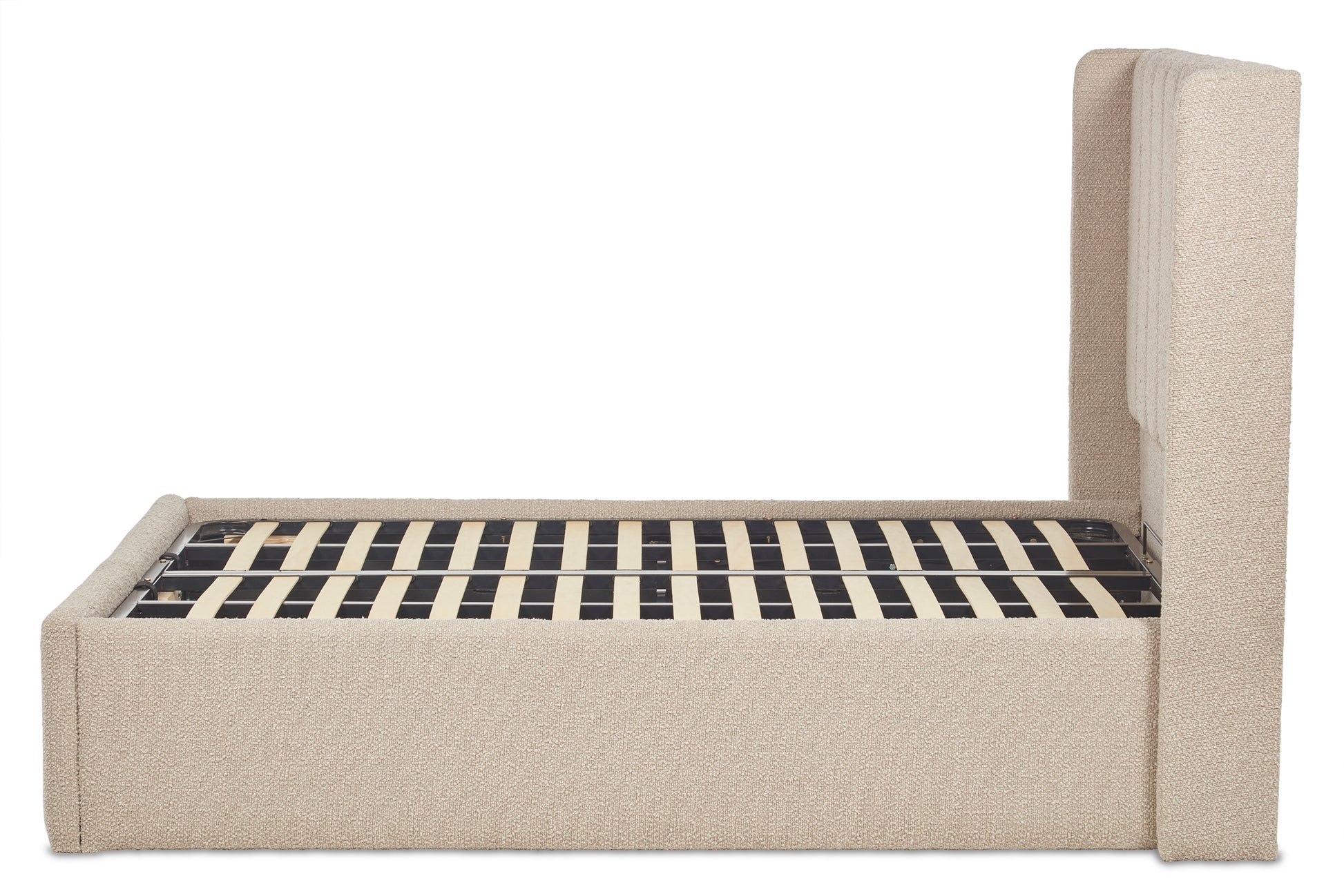 Lumley Modern Upholstered Ottoman Bed With Winged Headboard-5