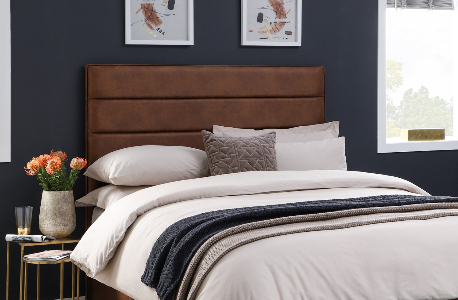 Nightingale Contemporary Strutted Mount Upholstered Headboard